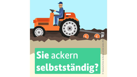 Statistikämter Selbstständige Hier sehen Sie einen traktorfahrenden Bauern "Sie ackern selbstständig?"